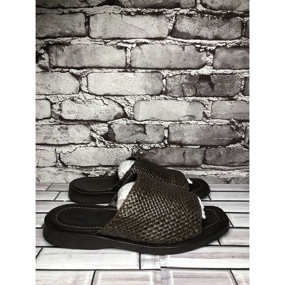 To Boot New York by Adam Derrick Brown Leather Slides Sandals Men Sz 8M US/41EU - Picture 1 of 16